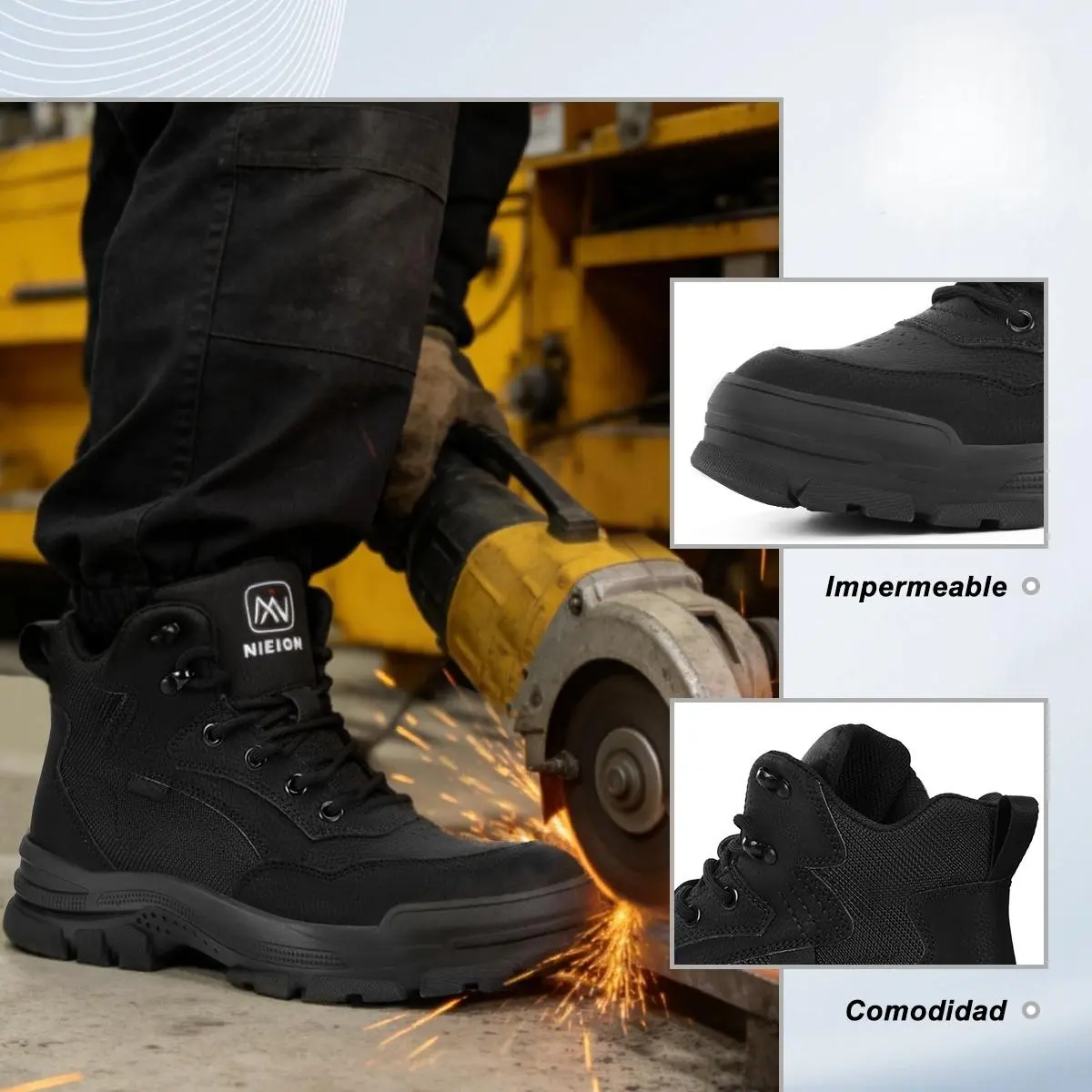 zapatos de seguridad con casquillo de acero para hombre
